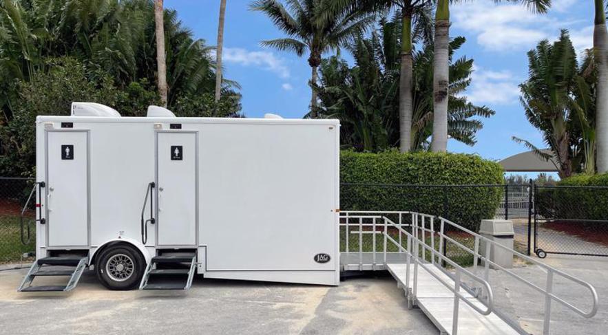 Cheapest, Most Affordable Bathroom Trailer Rentals With Showers in East Lake FL
